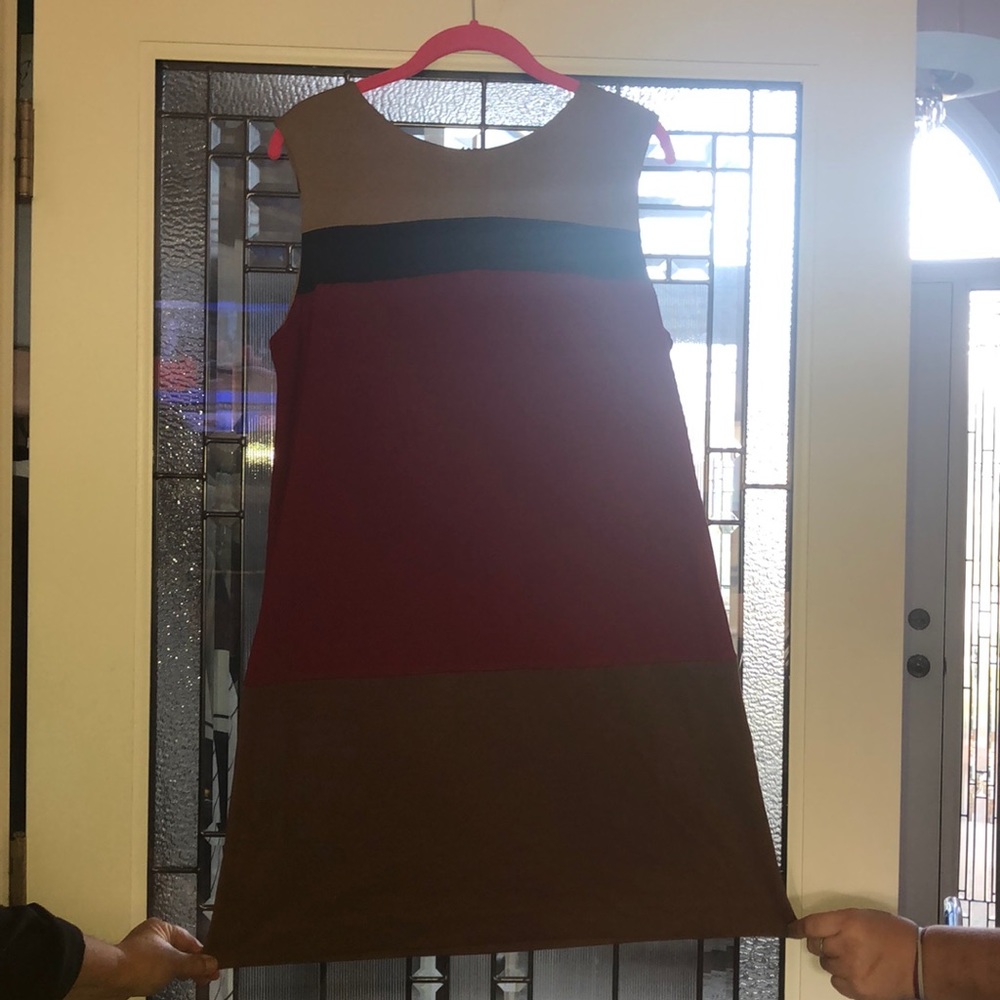 MNG Brown and Burgundy dress